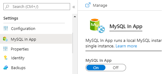 MySQL in App